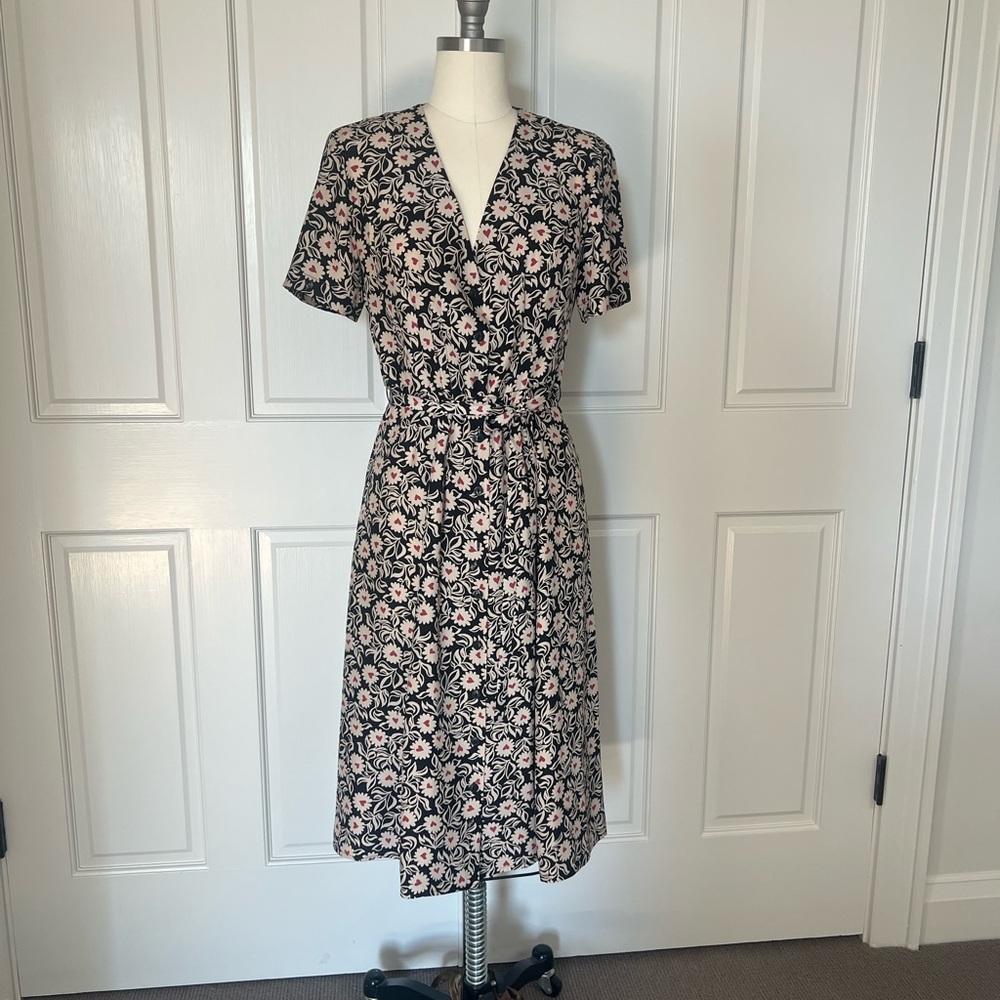 HVN Chic Black Floral Midi Dress